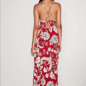 NWT Express strappy back red and white floral dress
